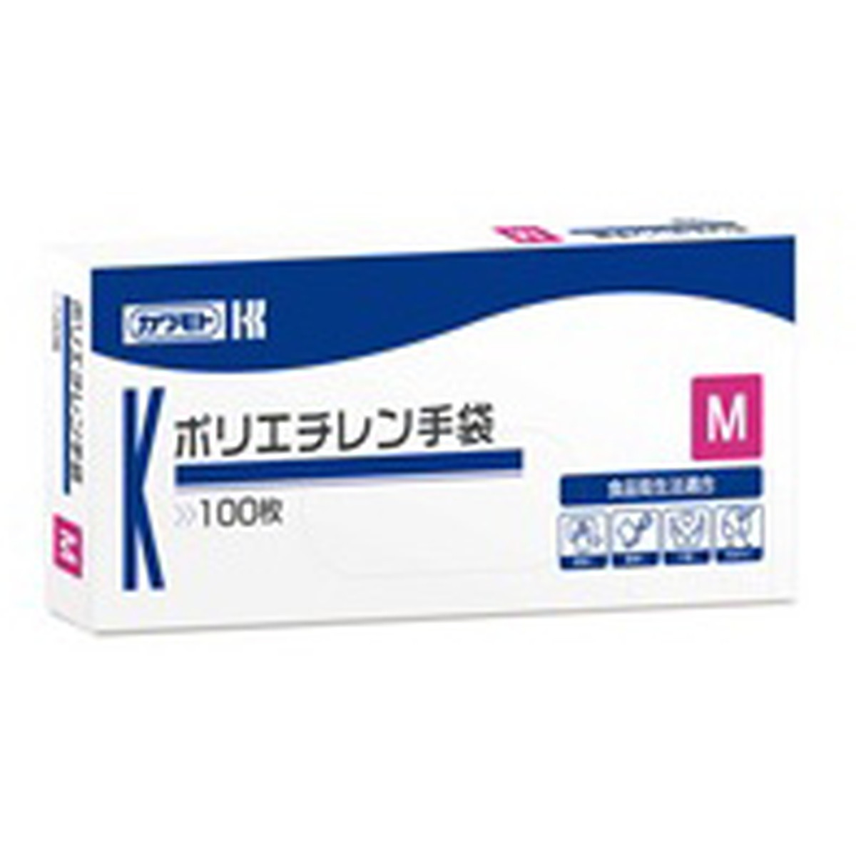 【送料込・まとめ買い×60個セット】川本産業 ポリエチレン手袋 M 100枚入