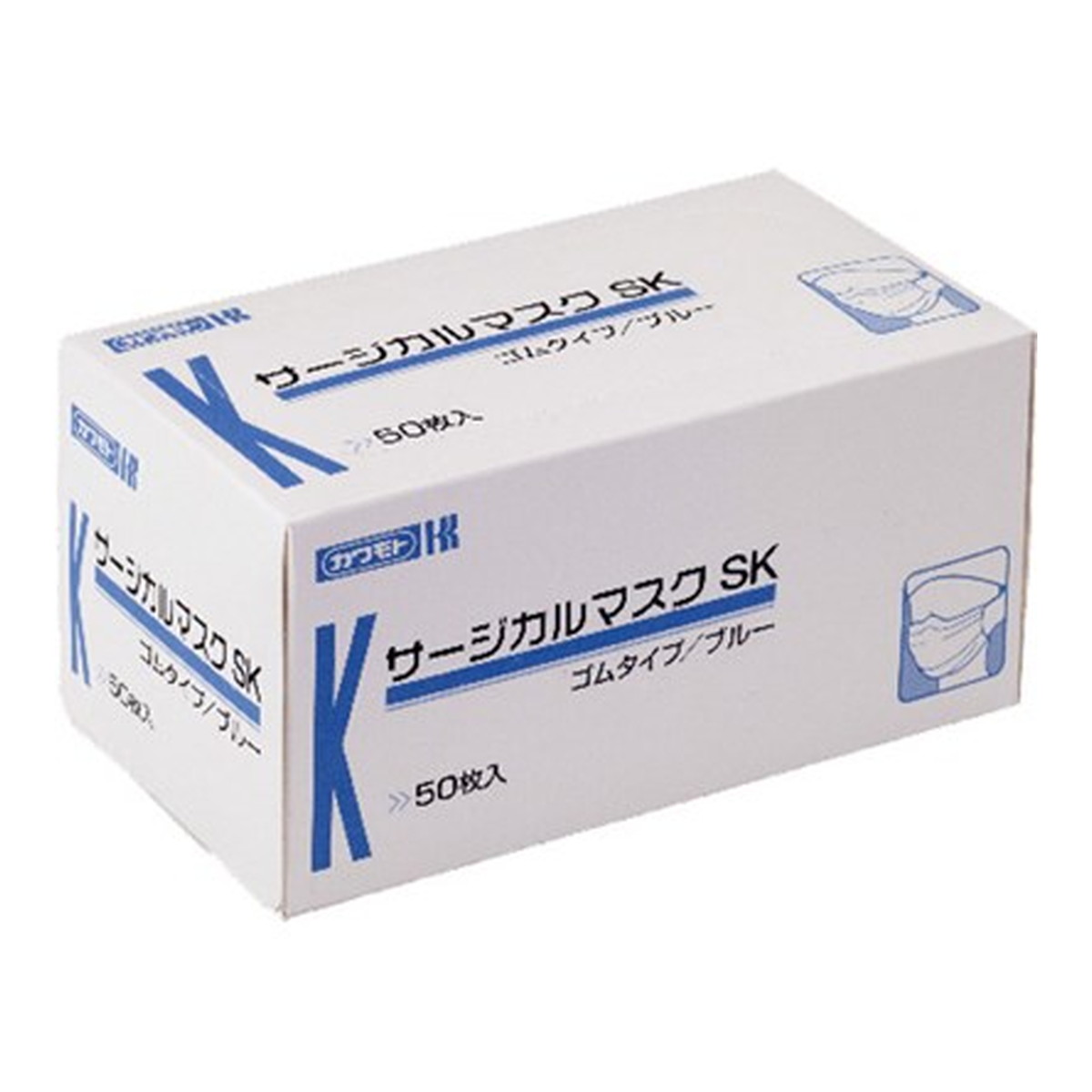【送料込・まとめ買い×40個セット】川本産業 サージカルマスク SK ゴムタイプ ブルー 50枚入