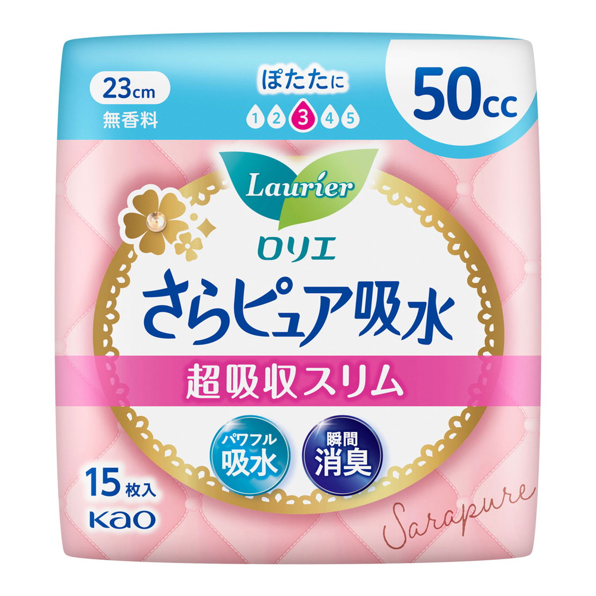 【送料込・まとめ買い&times;36個セット】花王 ロリエ さらピュア吸水 超吸収スリム 50cc 15枚入 吸水ライナー｜日用品＆生活雑貨の店「カットコ」
