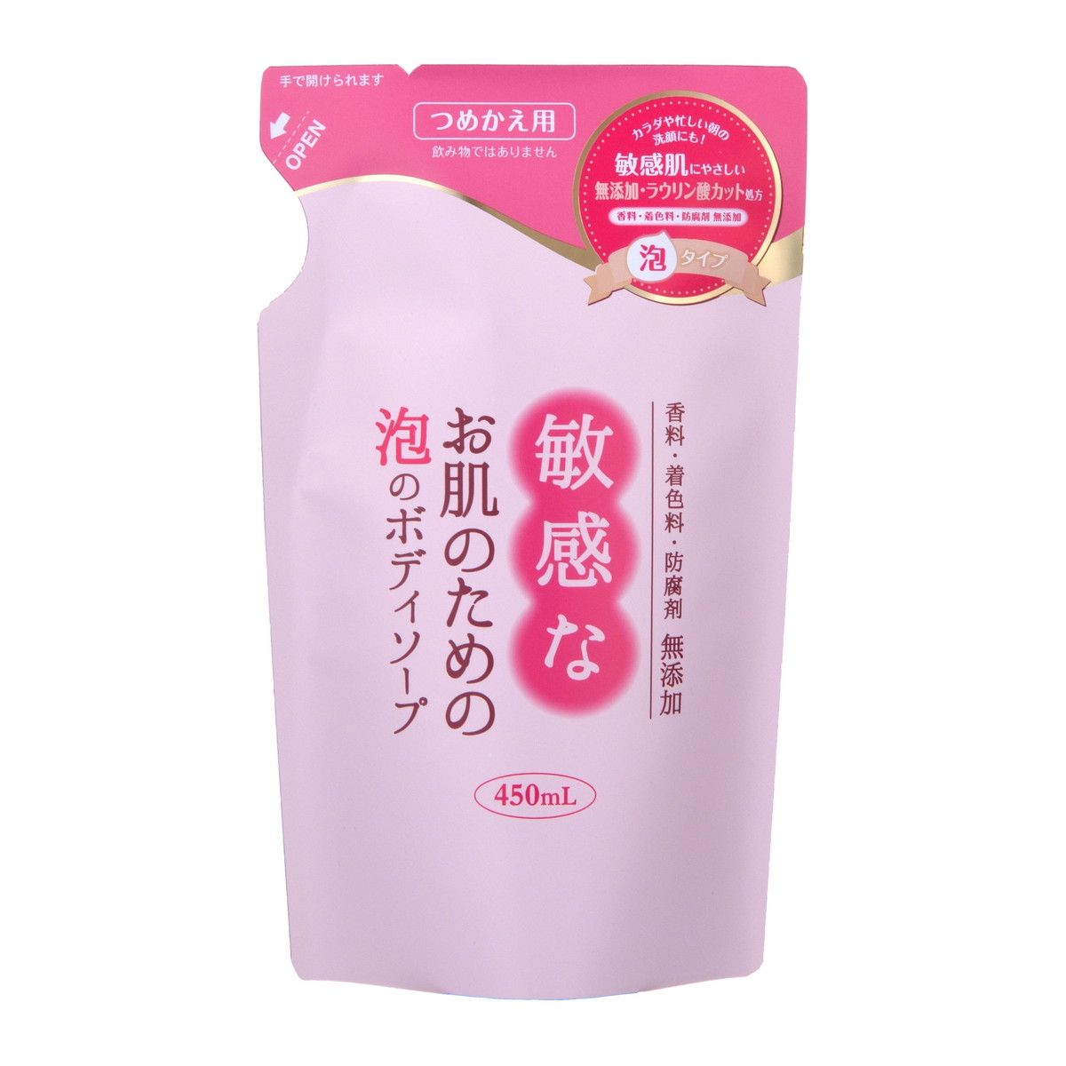 【送料込・まとめ買い×24個セット】クロバーコーポレーション 敏感なお肌のための 泡のボディソープ つめかえ用 450ml