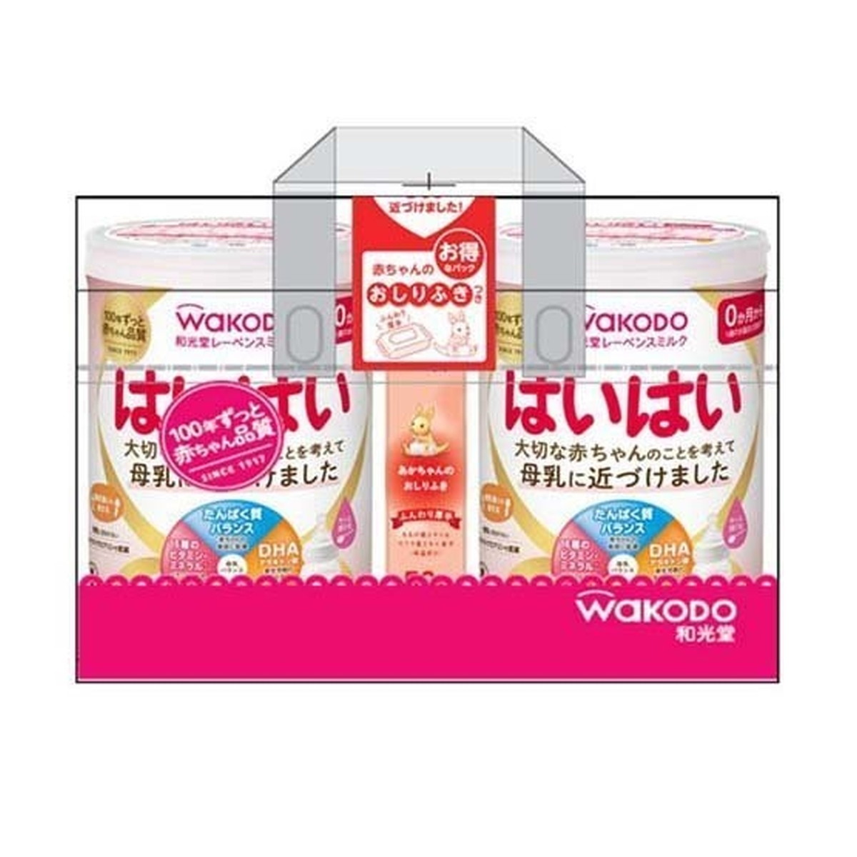 【送料込・まとめ買い×4個セット】アサヒグループ食品 和光堂 はいはい 810g×2缶 レーベンスミルク おしりふき付