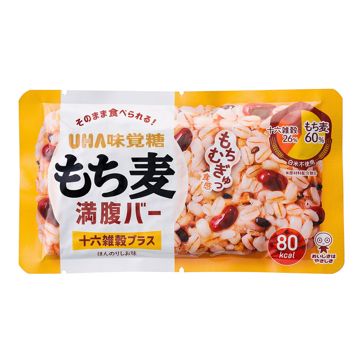 【送料込・まとめ買い×80個セット】UHA味覚糖 もち麦満腹バー 十六雑穀プラス 55g