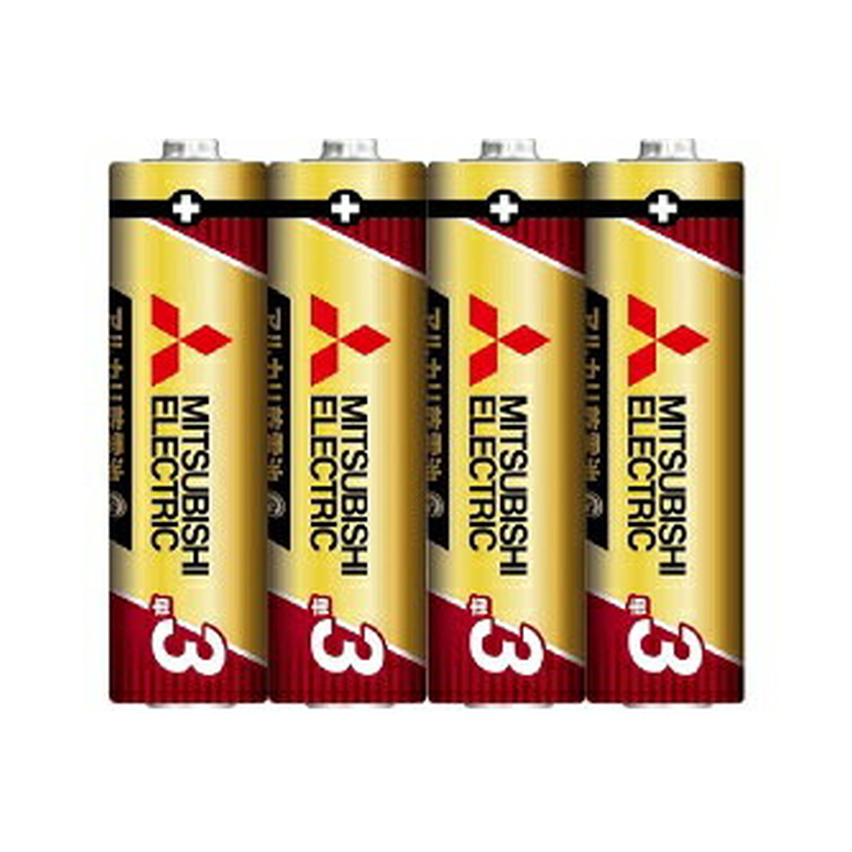 【送料込・まとめ買い×100個セット】三菱電機 MITSUBISHI アルカリ乾電池G 単3型 4本パック LR6GR/4S