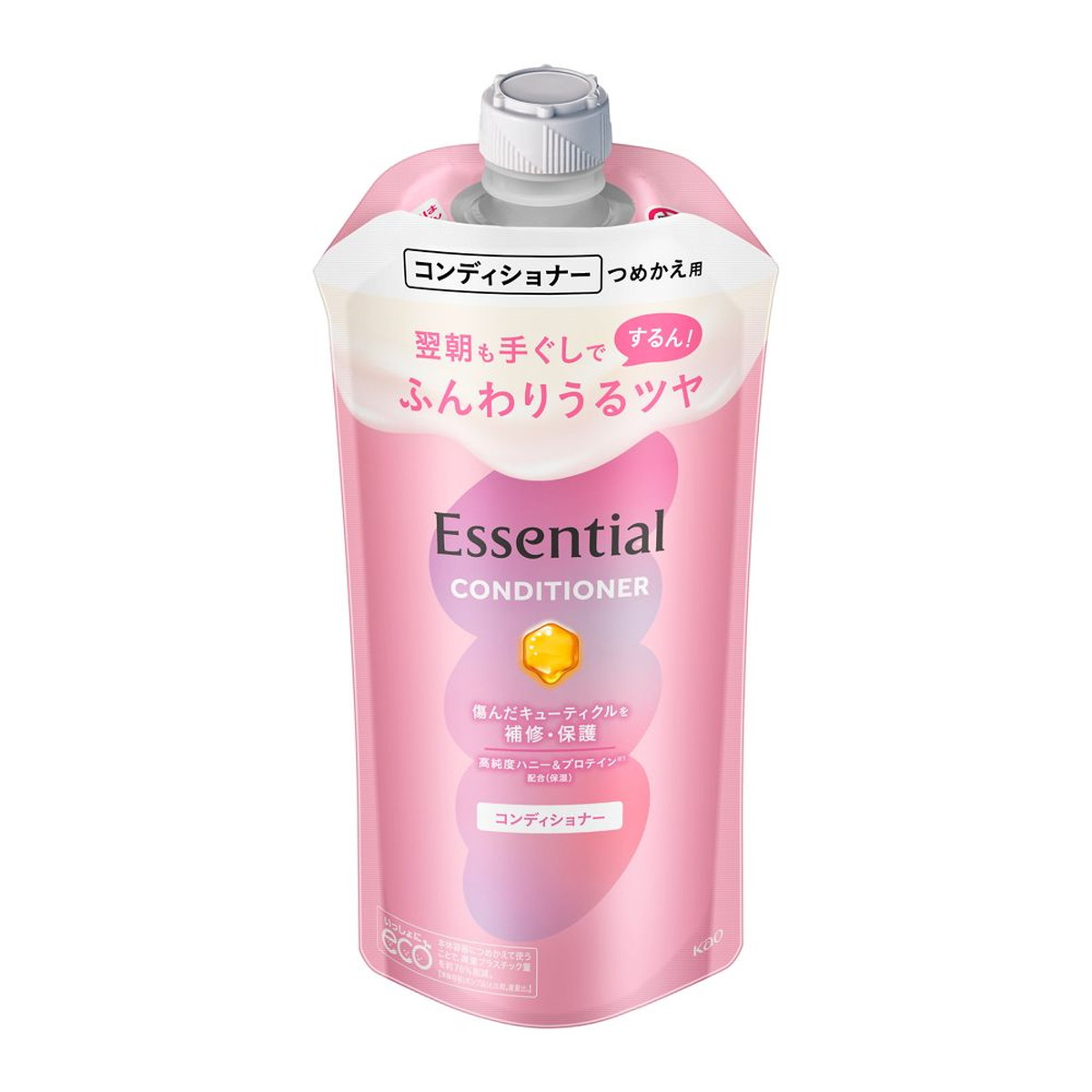 【送料込・まとめ買い×24個セット】花王 エッセンシャル ふんわりうるツヤ コンディショナー つめかえ用 300mL