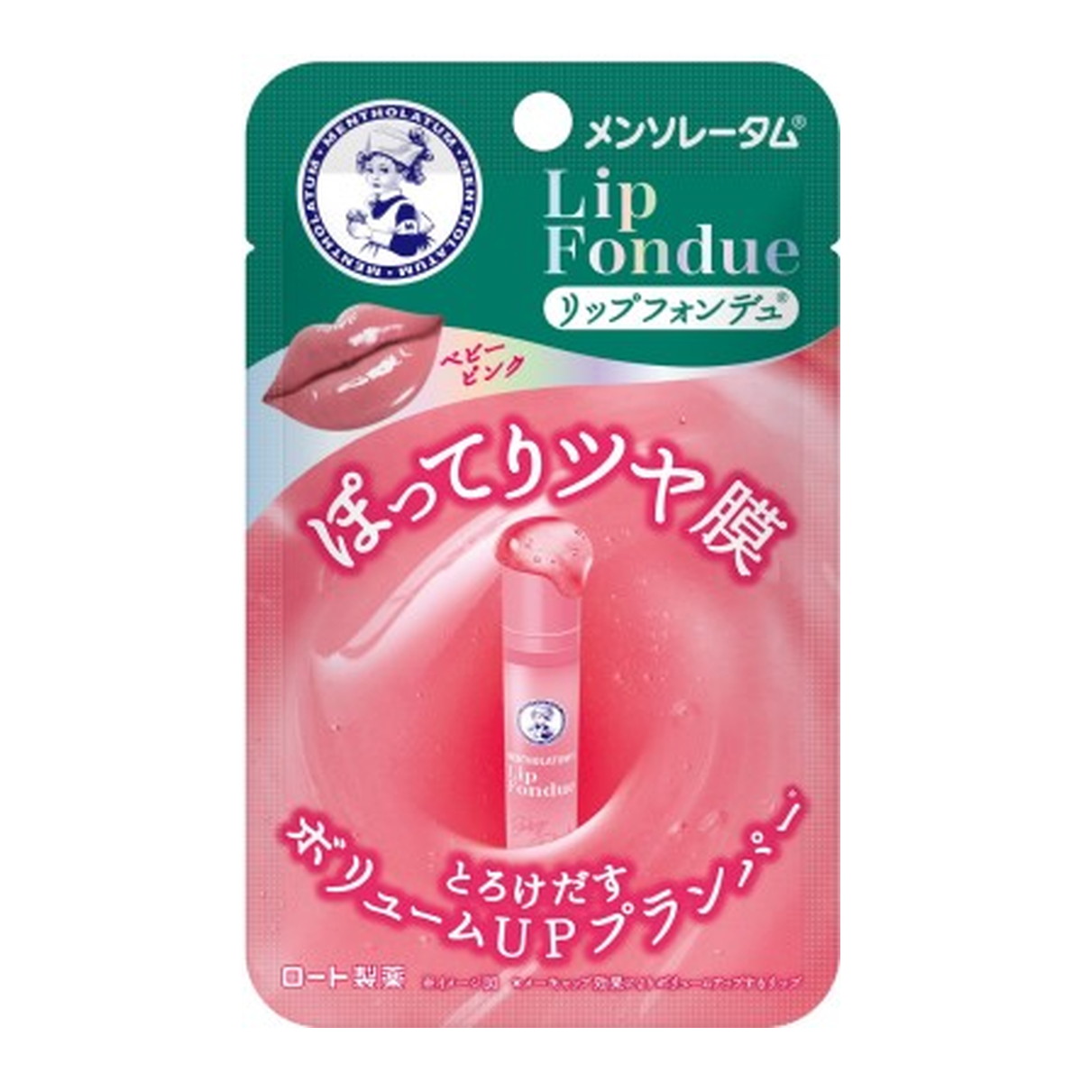【送料込・まとめ買い×200個セット】ロート製薬 メンソレータム リップフォンデュ ベビーピンク 3.2g