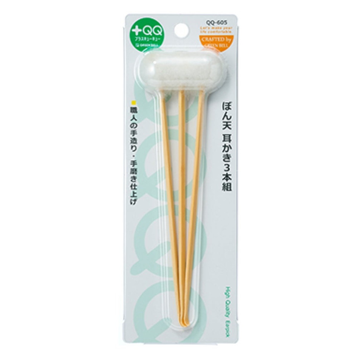【送料込・まとめ買い×120個セット】グリーンベル QQ-605 ぼん天 耳かき 3本組 耳掃除