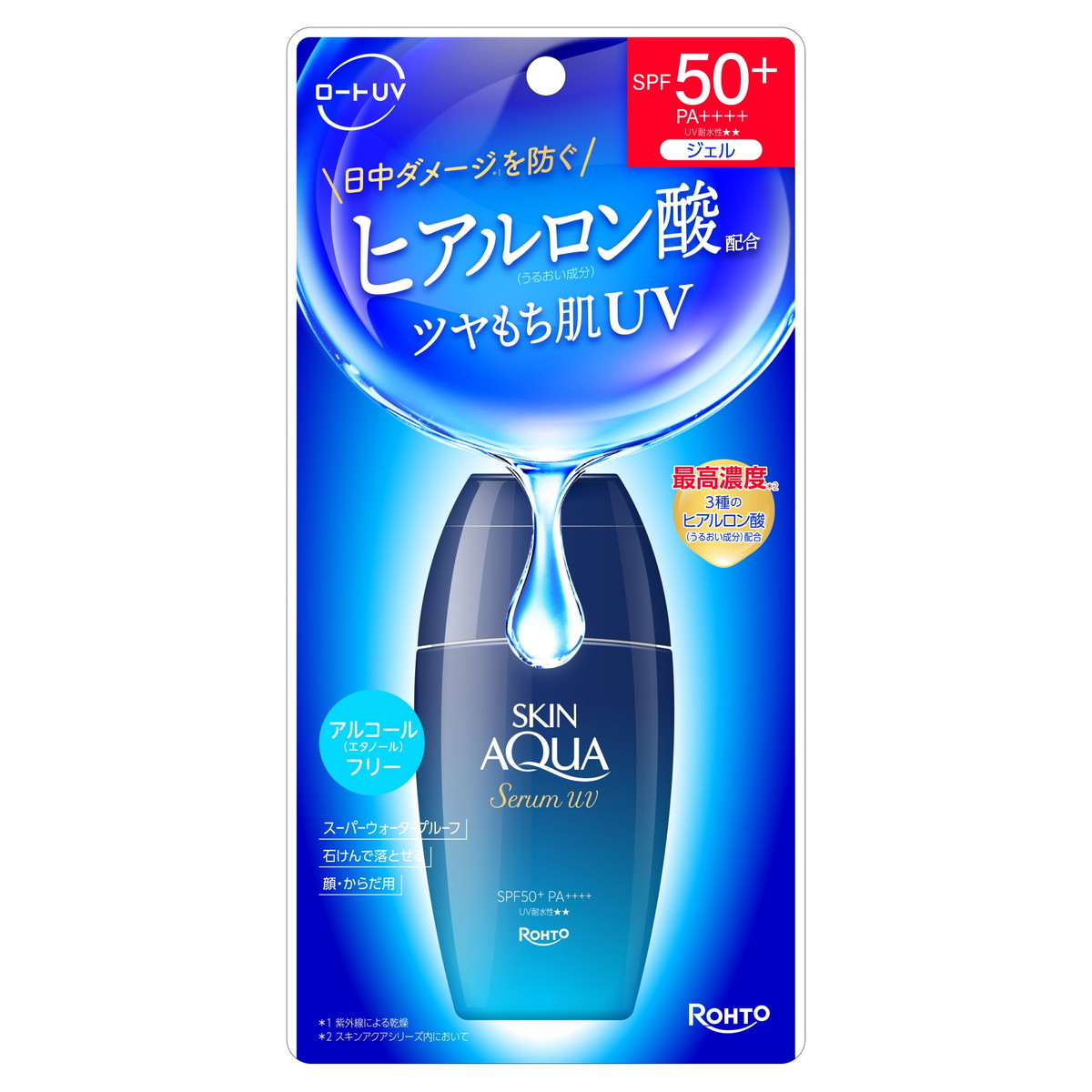 【送料込・まとめ買い×42個セット】ロート製薬 スキンアクア ヒアルロンセラム UV SPF50+PA++++ UV耐水性 70g 日焼け止め
