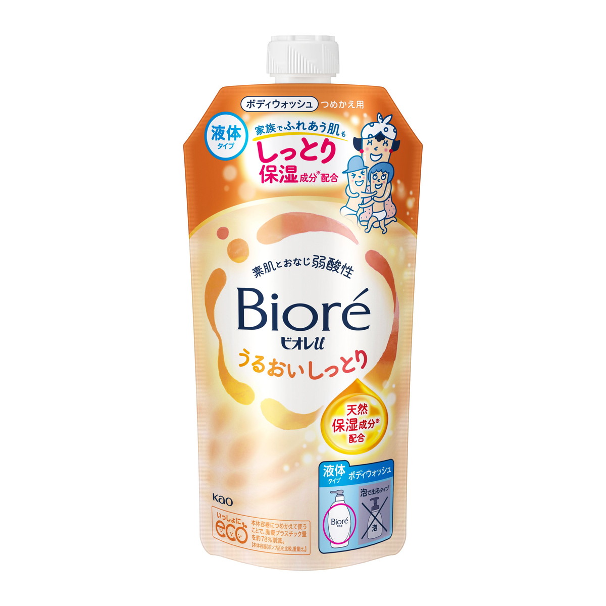 【送料込・まとめ買い×24個セット】花王 ビオレu うるおいしっとり つめかえ用 320mL ボディウォッシュ 液体タイプ