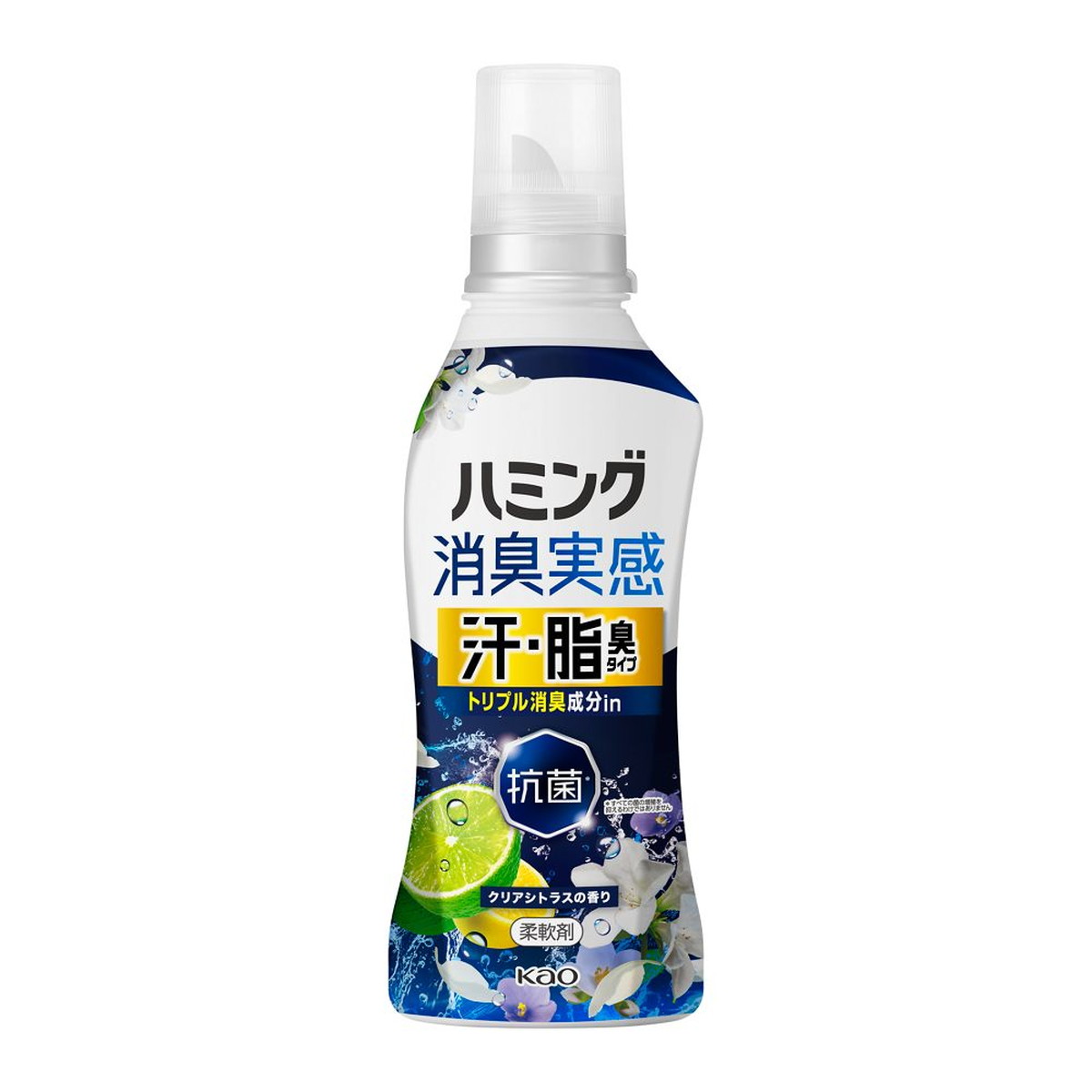 【送料込・まとめ買い×12個セット】ハミング 消臭実感 クリアシトラスの香り 本体 500g 柔軟剤 汗・脂臭タイプ