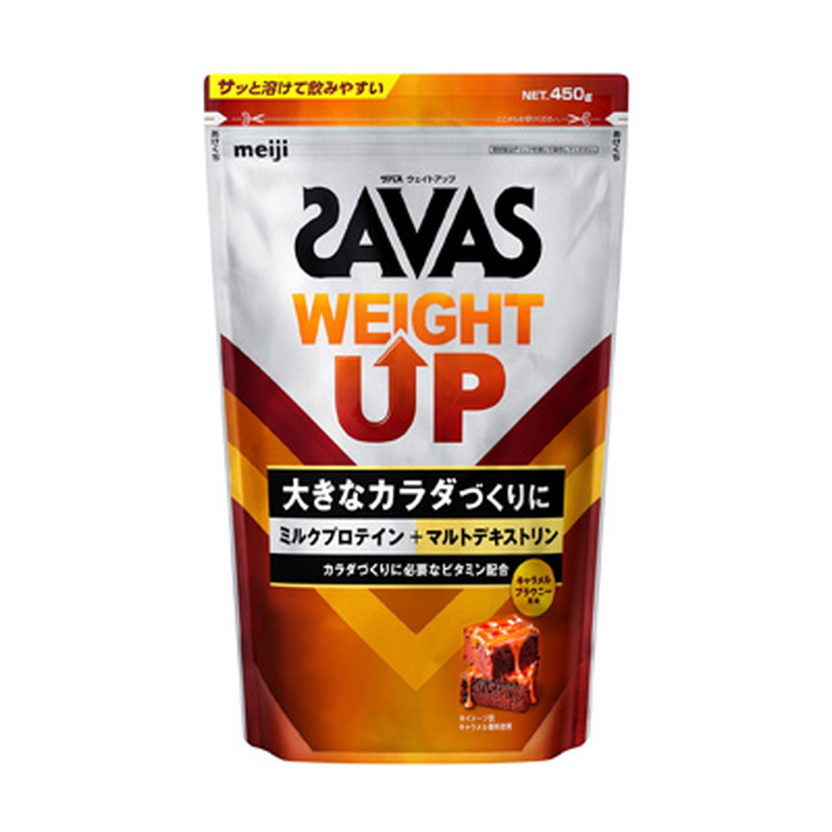 【送料込・まとめ買い×8個セット】ザバス ウェイトアップ キャラメルブラウニー風味 450g 明治|日用品&生活雑貨の店「カットコ」