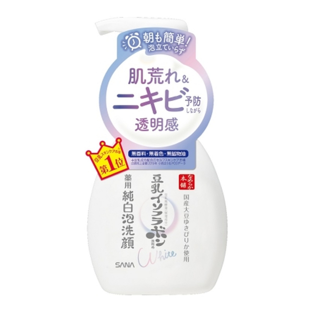 【送料込・まとめ買い×36個セット】常盤薬品工業 サナ なめらか本舗 豆乳イソフラボン 薬用 純白 泡 洗顔 本体 200mL
