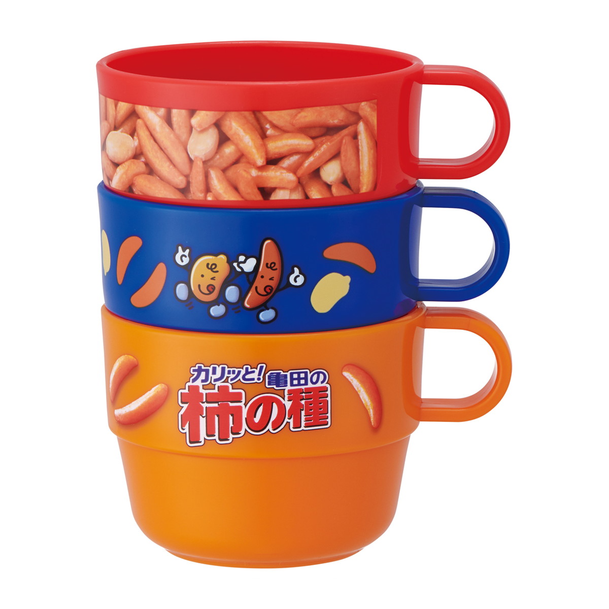 【送料込・まとめ買い&times;60個セット】スケーター 亀田の柿の種 スタッキングコップ 220mL 3個セット｜日用品＆生活雑貨の店「カットコ」