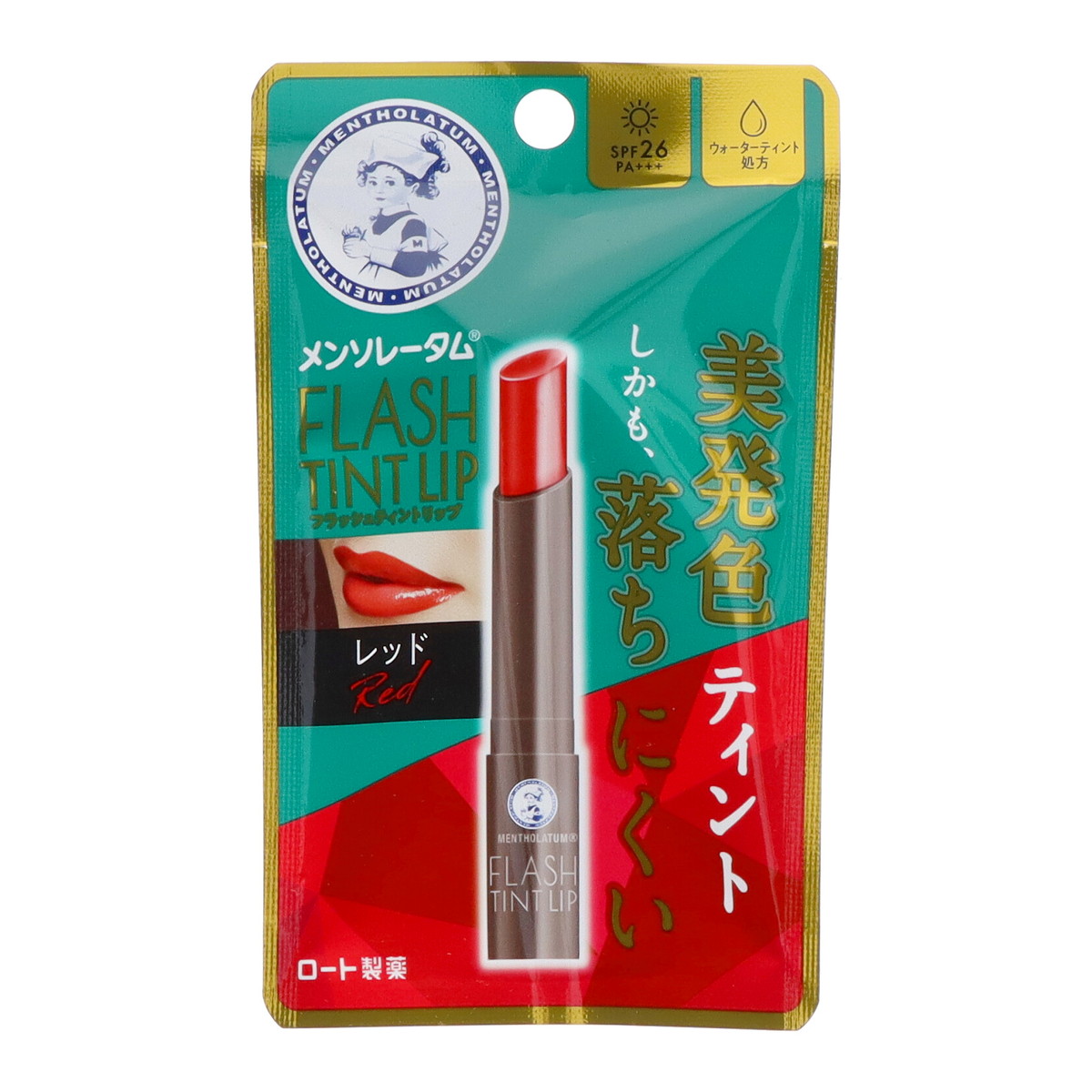 【送料込・まとめ買い×200個セット】ロート製薬 メンソレータム フラッシュティント リップ レッド 2g 色つきリップクリーム 64,998円