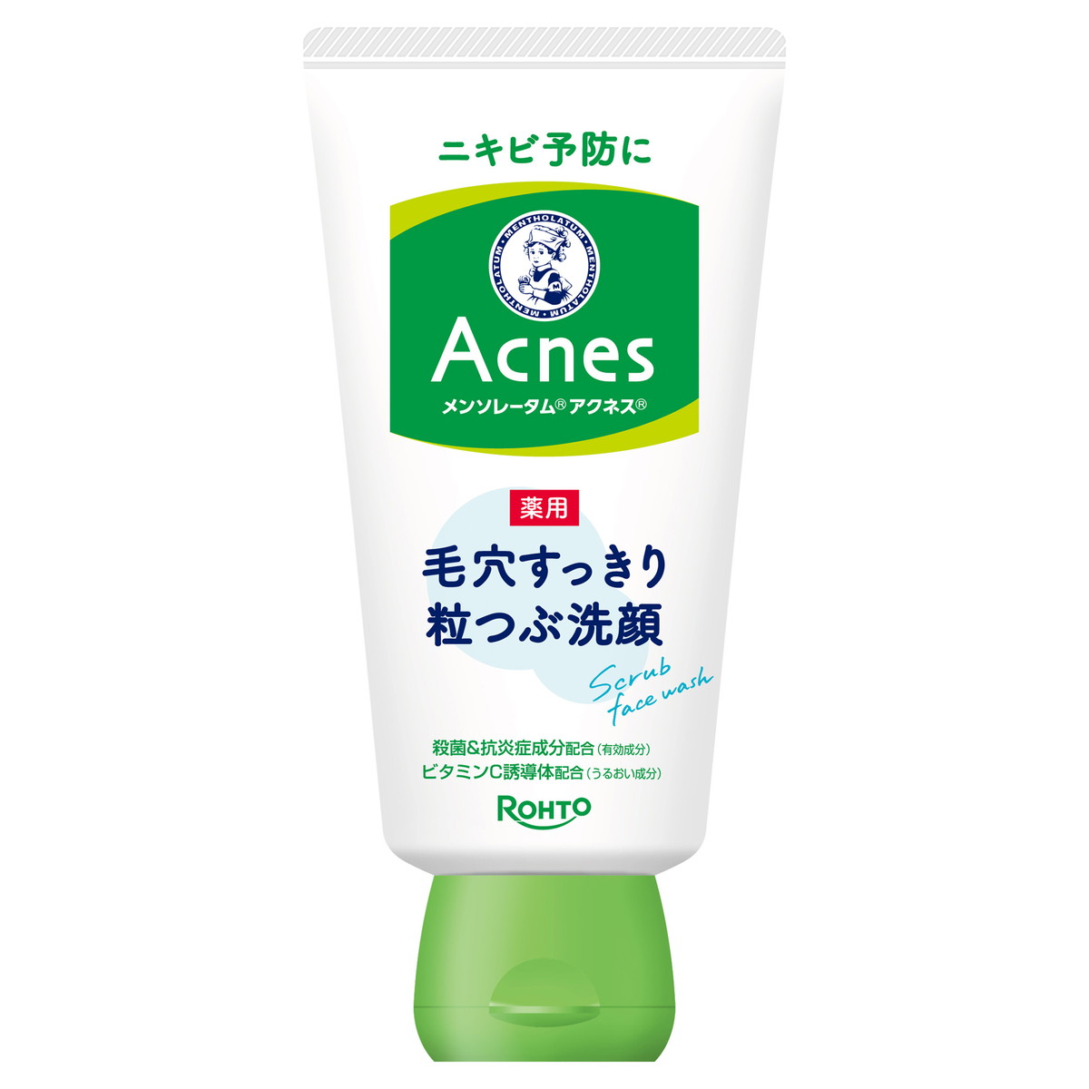 【送料込・まとめ買い×60個セット】ロート製薬 メンソレータム アクネス 薬用 毛穴すっきり 粒つぶ洗顔 130g 洗顔
