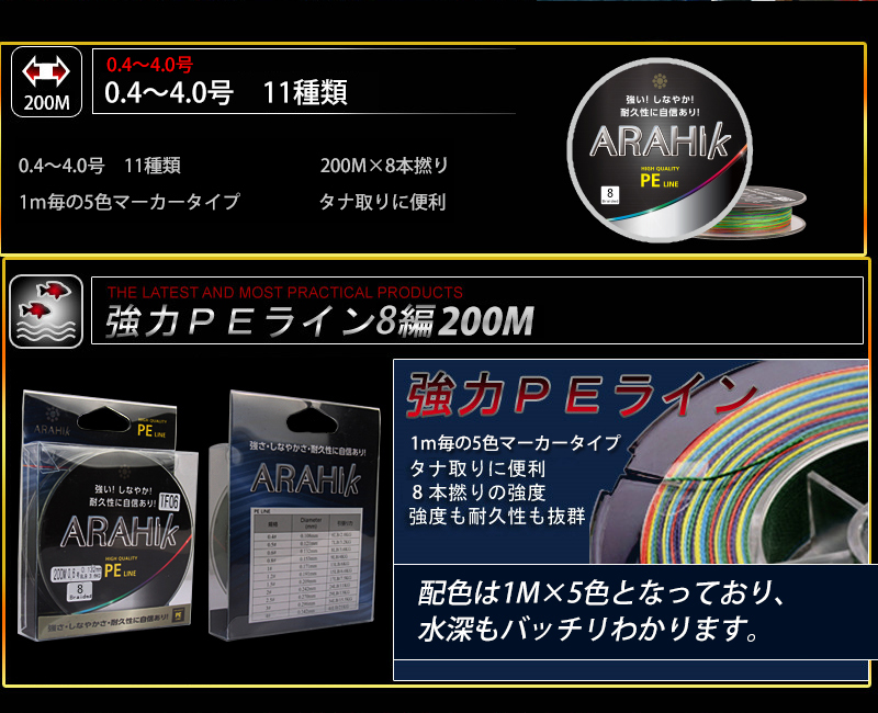 楽天市場 強力 ｐｅライン 8編0m 0 4号 4号 11種類 1ｍ毎の５色マーカータイプ 船釣り 釣り糸 磯釣り 海釣り 投げ釣り ルアー釣り エギング ジギング スロージギングに Peライン0 4号 0 6号 0 8号 1号 1 2号 1 5号 2号 2 5号 3号 3 5号 4号 ｐｅライン