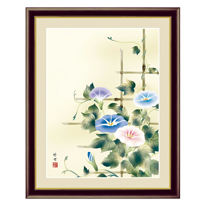美術 数量絵 アサガオ 田村 バンブー世 本紙号 F4 大凡31x23cm 額サイズ 42x34cm 三幸 絵 上作 壁飾り ダイアログボックス 芸術 アート デジタル 版画 引出で物 お祭 Mallplovdiv Bg