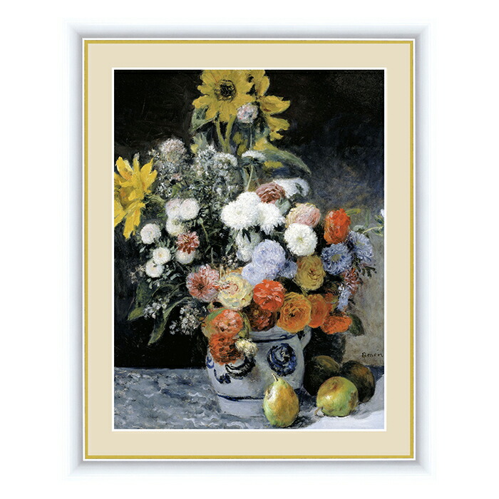 芸術 額絵 ブロッサム瓶の花 ルノワール F6 52x42cm 三幸 画図 大著 壁飾り ダイアログボックス 芸術 アート デジタル 版画 配り物 祝事 Masm Webinaire Bj