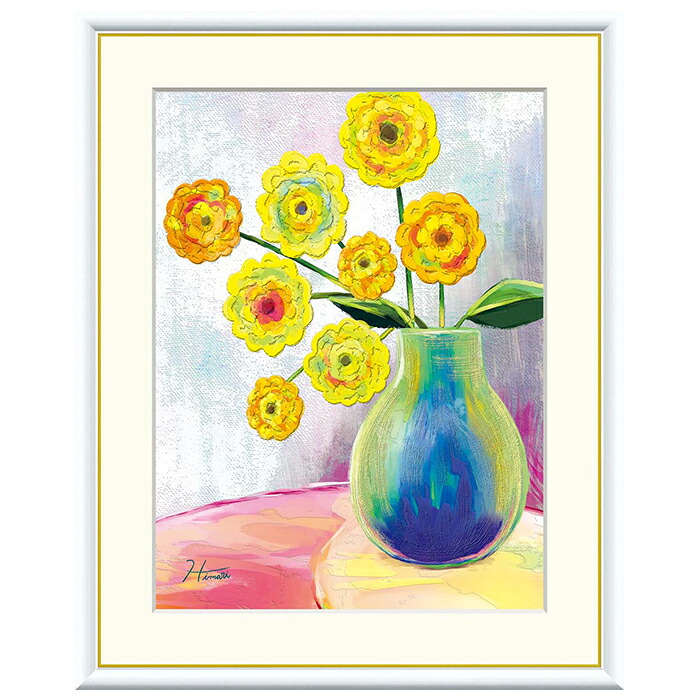 額絵 ダリアの花立て 中野ひまり 61x49.5糎 三幸 壁紙・装飾フィルム-アートパネル・アートボード