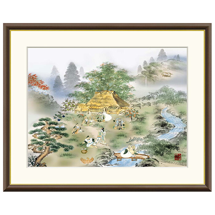 額絵 七福四神相応図 有馬荘園 61x49.5cm 三幸｜A-Tal Interior