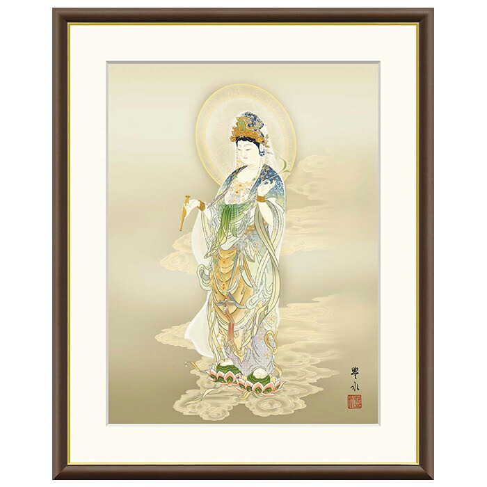 額絵 聖観音 天野豊水 61x49.5糎 三幸 壁紙・装飾フィルム-インテリア・寝具・収納-アートパネル・アートボード