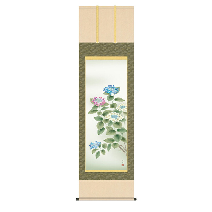 掛け軸 紫陽花 長江桂舟 54.5x190cm 三幸|A-Tal Interior