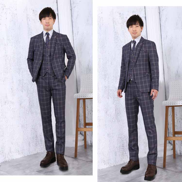 楽天市場 送料無料 スーツ メンズ スリムスーツ おしゃれスーツ カジュアルスーツ スリーピースス 二つボタン チェック柄スーツ 結婚式スーツ 3点セット 結婚式 二次会 おしゃれ ビジネススーツ 紳士 フォーマルスーツ オフィス 就職活動 春夏秋冬 ユニック デザイン