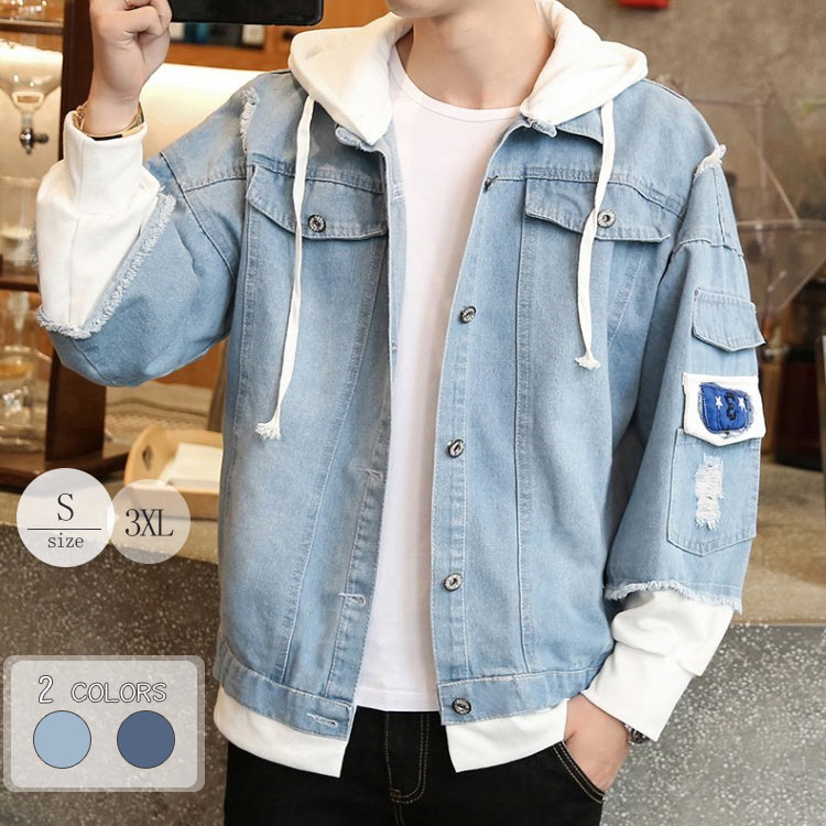 楽天市場 送料無料 裏起毛 デニムジャケット メンズ Gジャン アウター ブルゾン ジージャン スリムジャケット フード付き ファッション 裏起毛 デニムジャケット メンズ Gジャン アウター ブルゾン ジージャン フード付き 裏ボア 防寒 ファッション Jk104 Atarumoop