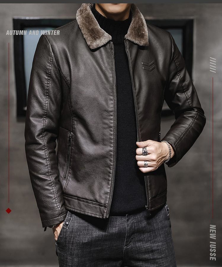 楽天市場 送料無料 メンズ レザージャケット ライダースジャケット アウター 革ジャン 皮ジャン バイク レザー ジャケット バイカラー 防寒 冬 冬服 裏起毛 かっこいい 秋冬 ムートン襟 温かい 裏ボア ジップアップ 大きいサイズ M 4xl コーチジャケット 袖ジップ Jk176