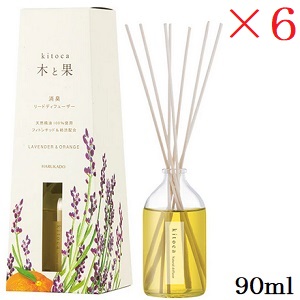 6160 晴香堂 リードディフューザー 木と果 90ml ラベンダー \u0026 オレンジ×6セット