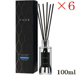 6266 晴香堂 リードディフューザー VAGE [バーグ] 100ml アクアミュゲ×6セット