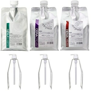 アモロス プロリペア カタラシャンプー 1000ml + セラクリーム 1000ml + ヘマクリーム 1000g レフィル 詰替用 + エコスタンド 3個