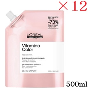 ロレアル セリエ ビタミノカラー シャンプー 500ml レフィル 詰替用 &times;12セット｜アットビューティー株式会社