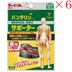 興和新薬 バンテリンコーワ 加圧愛読者 腰用据えつける手合い ふつう大きさ 黒いこと －2－ ×6書き割り