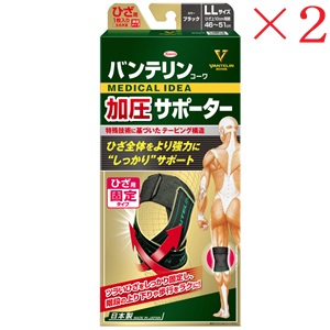 興和新薬 バンテリンコーワ サポーター ひざ専用固定タイプ ゆったり大きめサイズ ブラック ×2セット