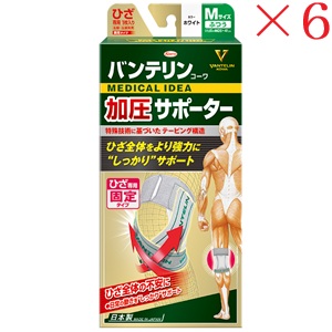 興和新薬 バンテリンコーワ サポーター ひざ専用固定タイプ ふつうサイズ ホワイト &times;6セット｜アットビューティー株式会社