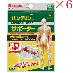興和新薬 バンテリンコーワ 加圧愛読者 腰用据えつける手合い ふつう大きさ 青碧薄墨色 ×6書き割り