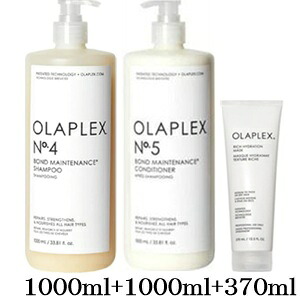 オラプレックス No.4 ボンドメンテナンス シャンプー 1000ml + No.5 1000ml + リッチマスク 370m｜アットビューティー株式会社