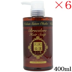 グランデックス 和漢彩染 十八番 ブロコローレ ヘアソープ 400ml ×6セット