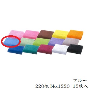 サロン工房 抗菌 カラータオル 12枚入 220匁 No.1220 7 ブルー