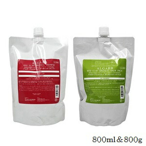 (セット)アルガーブ レッドクレイ オーガニック シャンプー 800ml レフィル 詰替用 + ヘアパック 800g レフィル 詰替用
