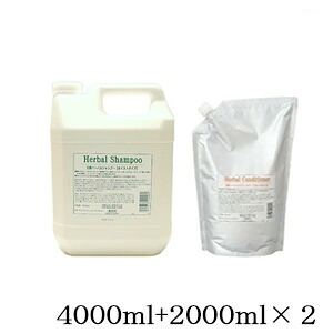 花精化学工業 花精ハーバルシャンプー モイストタイプ 4000ml + 花精ハーバルコンディショナー スムースタイプ 2000ml×2