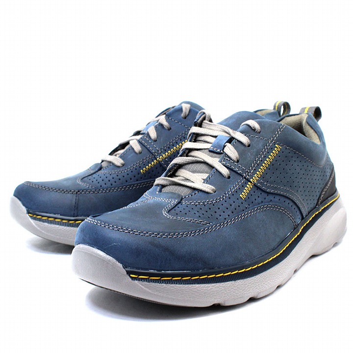 送料無料 Clarks スニーカー ネイビー レザー ブルー メッシュ Un Costa Lace / アンコスタレース （ネイビーレザー） -Clarks