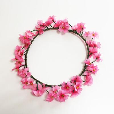 楽天市場 パーティーや結婚式に 花冠 花かんむり 小花 ピンク 髪飾り ハワイアンヘッドバンド フラワーハク フラダンス ハワイアンレイ フラワーレイ 送料無料 カチューシャ ヘッドドレス ハワイアンウエディング アトリエ阿友美 楽天市場店