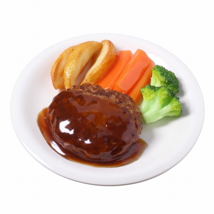 【メール便・ラッピング不可】食品サンプル屋さんのミニグルメ（ハンバーグ）食品サンプル 雑貨 食べ物 ミニチュア インテリア