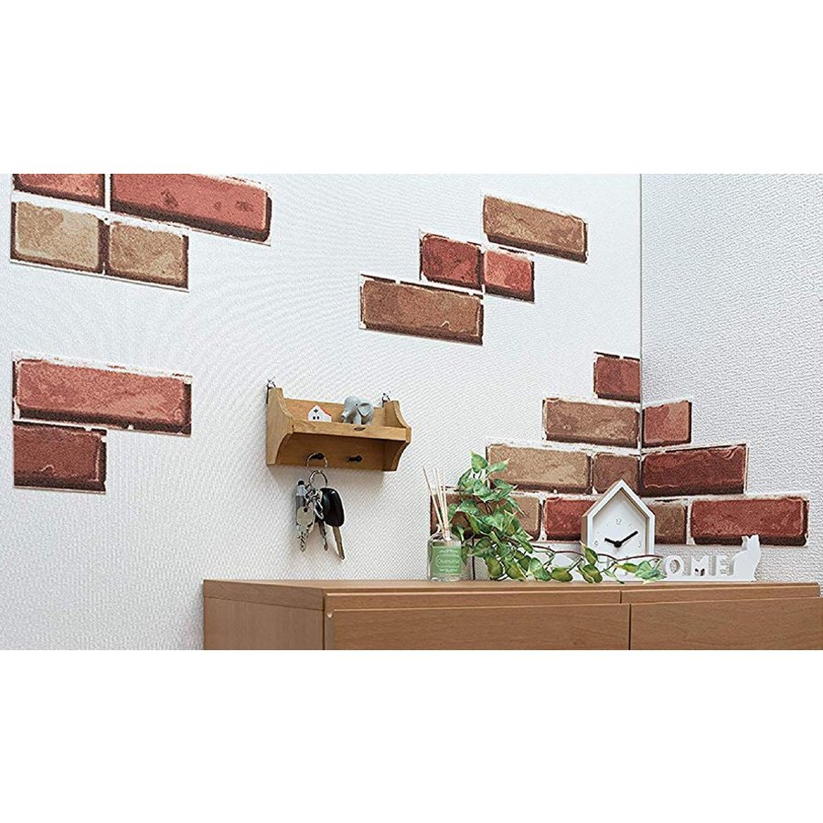 楽天市場 貼ってはがせる 19x7cm 8ピース入 吸着 デコシート 猫 爪とぎ防止 壁紙 壁 汚れ 防止 シート レンガ調 おしゃれ 猫の 汚れ隠し 日本製 エイレネ