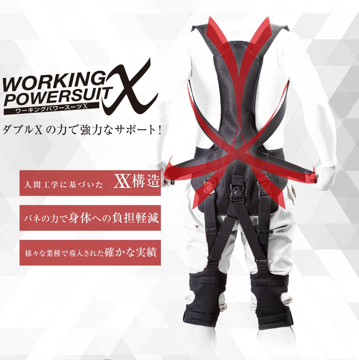 作業アシストウェア 送料無料 ワーキングパワースーツx エックス Working Power Suit X 肩パッド付き 男女兼用 腰痛軽減 腰痛対策 作業補助 中腰作業アシスト 腰サポート メッシュ素材 パワースーツ 中国製 ブラック サイズ M L Umu Ac Ug