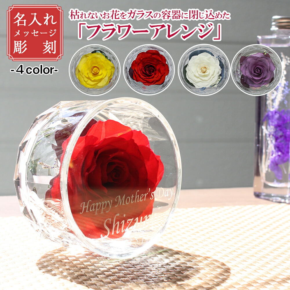 プリザーブフラワー ボトルフラワー グラスフラワー 名入れ メッセージ プレゼント 贈り物 バラ 枯れない花 ギフト フラワーギフト おしゃれ かわいい 友人 結婚祝い 記念日 誕生日 お祝い 記念品 両親 敬老の日 母の日 花 退職祝い 還暦祝い