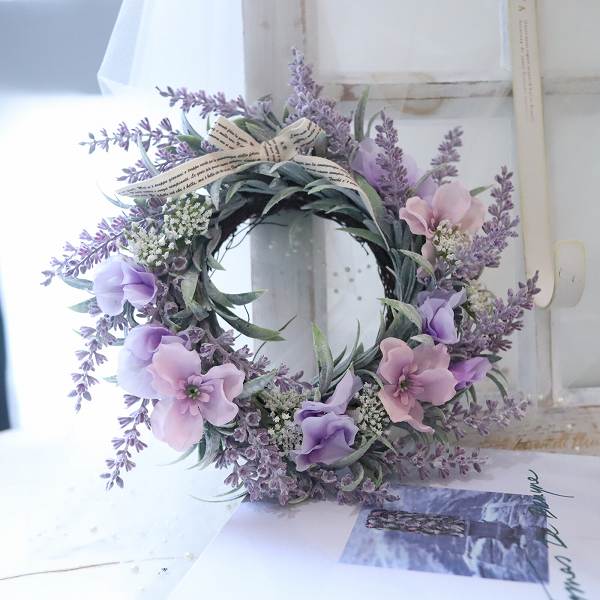 楽天市場】花 フラワー リース スワッグ クリスマスリース ラベンダー