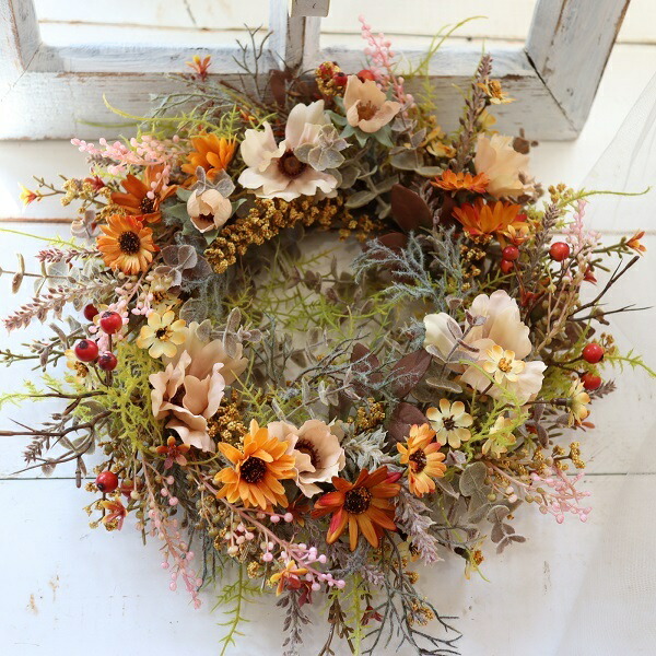 楽天市場】ナチュラルリース ドライフラワー風 インテリア ギフト