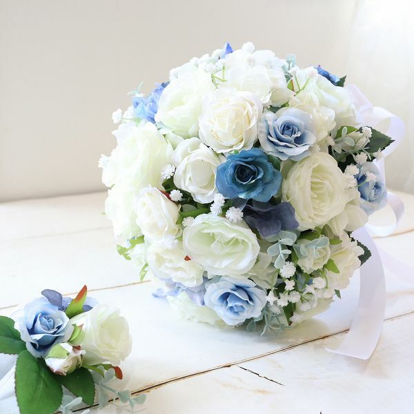 【特別価格】カラーのアンティークウェディングブーケ＆ブートニア 結婚式 前撮り 楽天市場】柔らかアンティークカラー クラッチブーケ ブトニア付